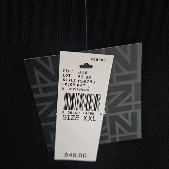 New IZ Byer XXL Sweater Dress Black Knee Legnth Long Sleeve - Picture 7 of 7
